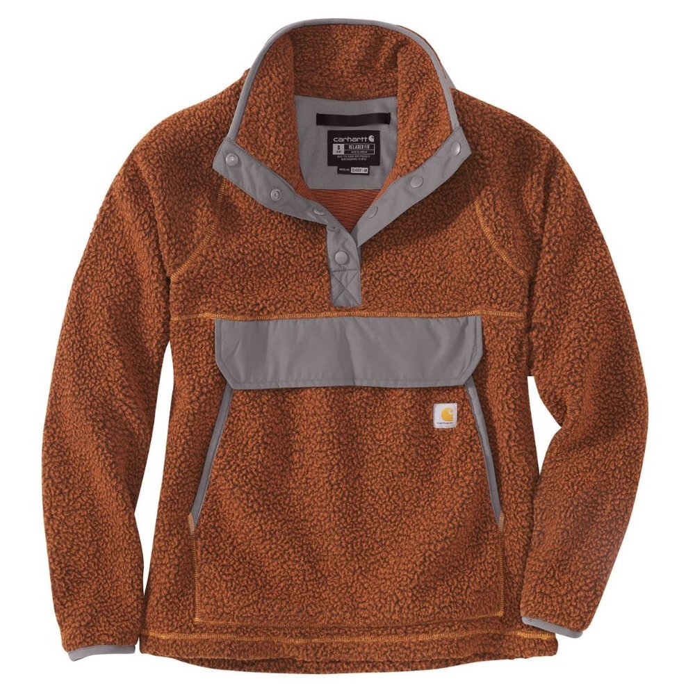 NWT Carhartt Women's Fleece Quarter Snap Front Jacket Burnt Sienna XS